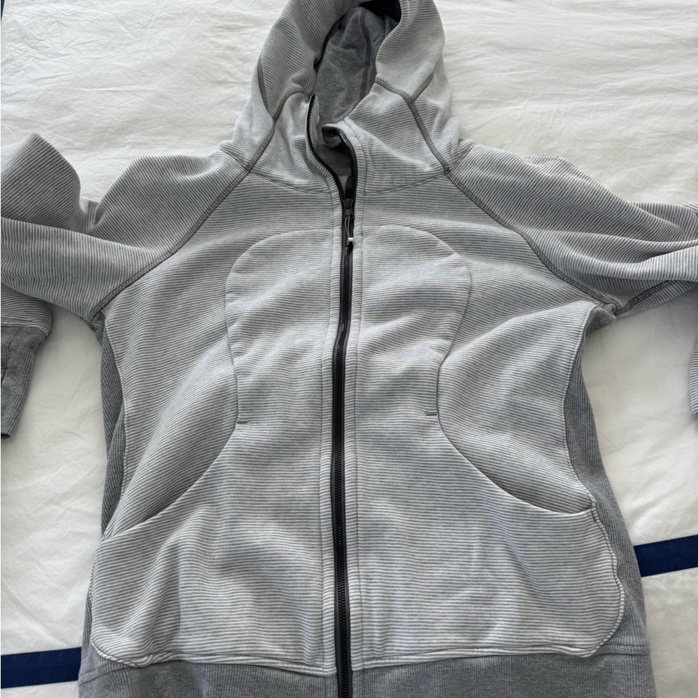 lululemon Gray stripe Hoodie
